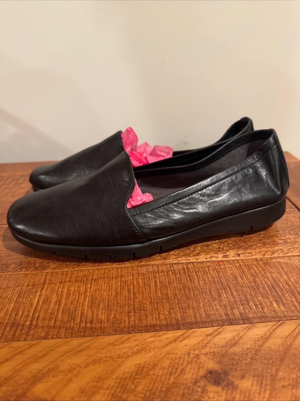 Aerosoles comfort Women's Black Leather Slip-On Loafers size 9.5